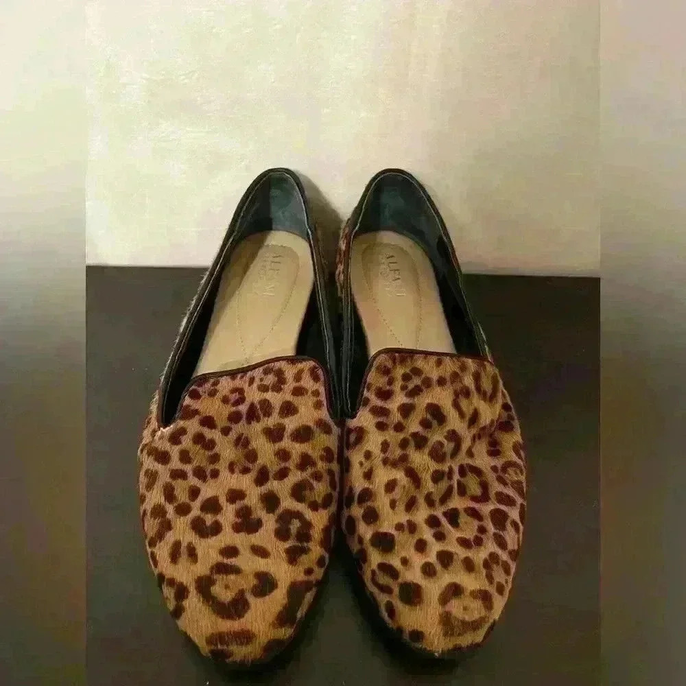 Alfani Step 'n Flex Haircalf Leopard Print Loafers - Comfort, Women's‎ Sz 7.5